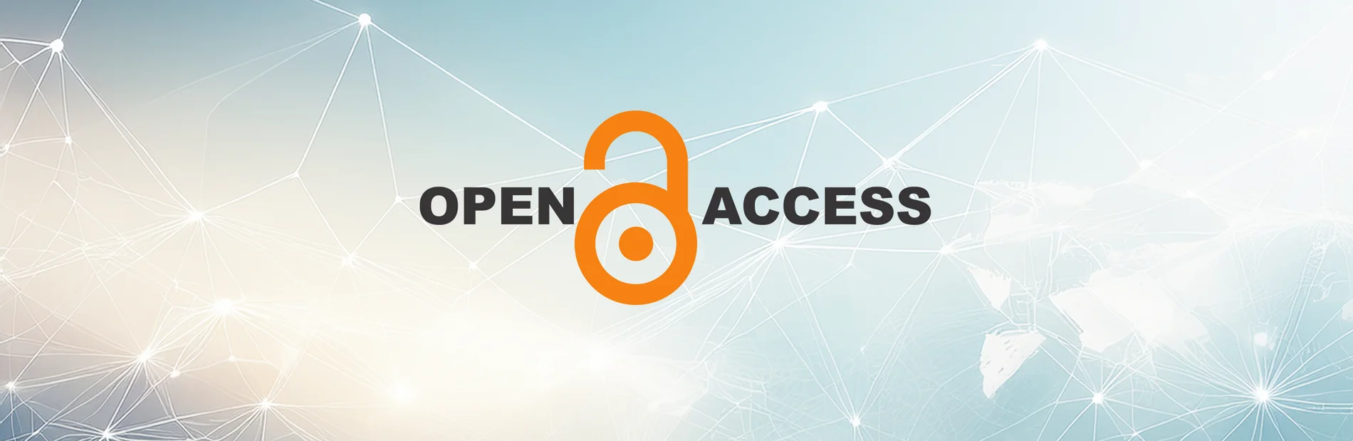 Schriftzug Open Access, im Hintergrund unscharfe Netzwerkverbindungen